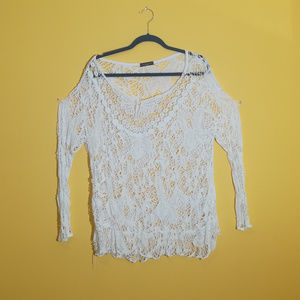 Lace Long-Sleeve Cover Up